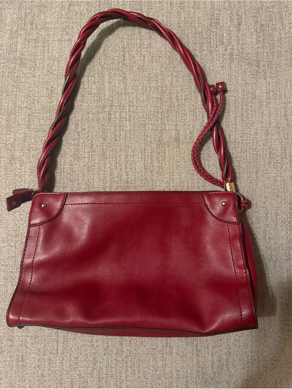 Vintage Relic Red  Shoulder Bag with Braided Strap